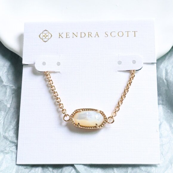 💕 Kendra Scott Elaina Ivory Pearl Adjustable Chain Bracelet Gold - Picture 1 of 2